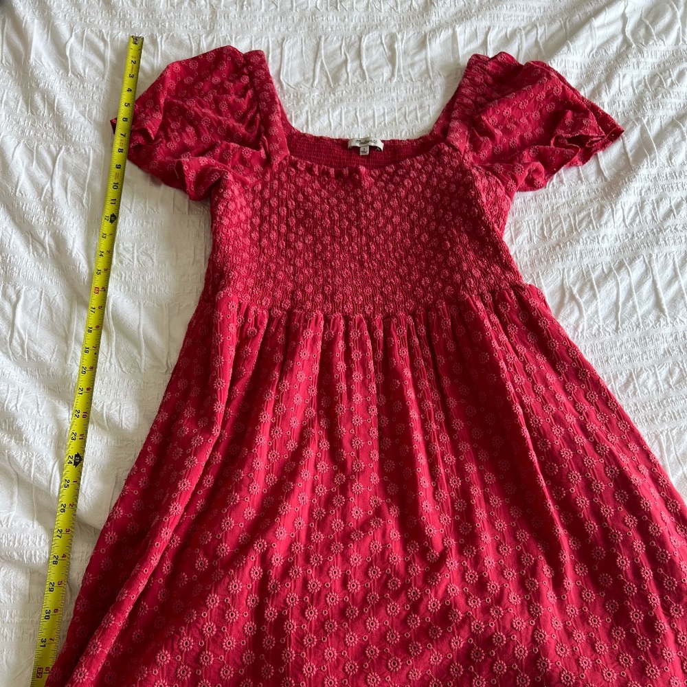 Madewell Lucie Smocked Dress Cotton Large